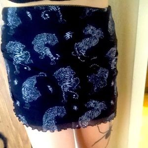 tiger print edgy mini skirt